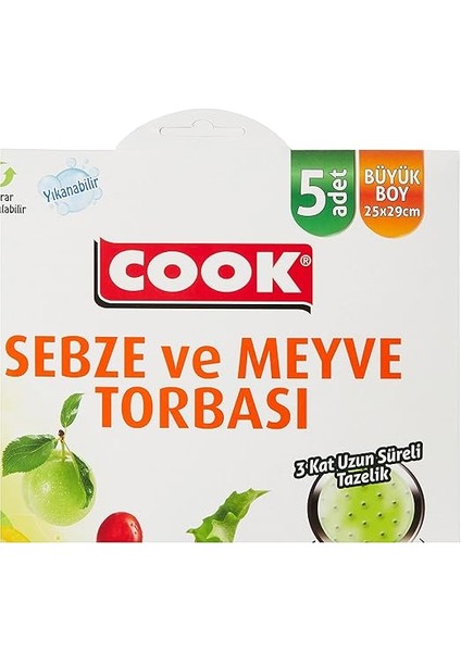 Kilitli Sebze Meyve Torbası, Büyük Boy 25 x 29 cm (5 Adet/kutu Içi) modelleri