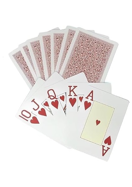 Jumbo Boy Plastik Poker Oyun Kağıdı (Casino Playing Cards) (Kırmızı) modelleri