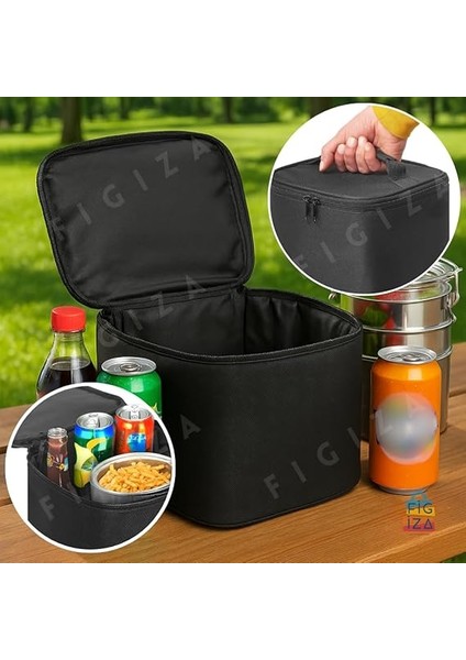 8 Litre Termos Çanta – Isı Yalıtımlı Termal Yemek ve Içecek Taşıma Çantası, Sıcak &amp; Soğuk Koruma, Piknik, Kamp, Ofis, Seyahat ve Araç Kullanımı Için Uygun, Sızdırmaz ve Silinebilir (Siyah) indirimleri