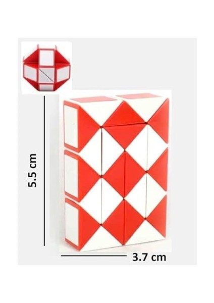 Parçalı Yaratıcı Magıc Snake Cube -Sihirli Yılan Zeka Sabır Küpü - Renk: Kırmızı fiyatları