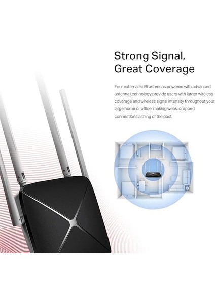 AC1200 Dual Band Kablosuz Wifi Router AC12 4x5 Dbi Sinyali, Iptv Ipv6 Desteğini Geliştirir indirimleri