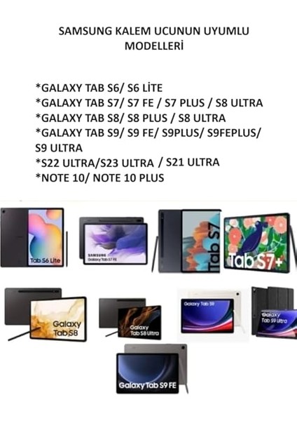 Galaxy Tablet S Pen Kalem Yedek Ucu (5ADET) S6/s7/s8/s9/lite/fe/plus S21ULTRA/S22ULTRA/S23ULTRA Siyah fiyatları