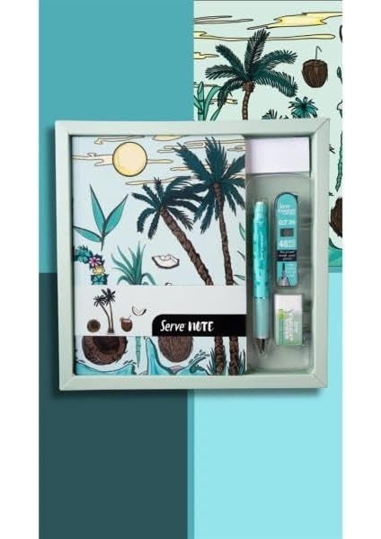 Defter Setı - Desenli Nane Yeşili Özel Kutuda fiyatları