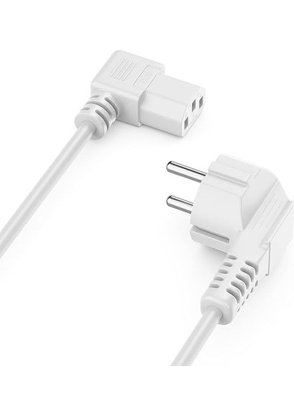 3,0m Soğuk Cihaz Kablosu Elektrik Kablosu Güç Kablosu Koruma Kontaklı Fiş F Tipi (Cee 7/4) 90° Açılı C13 Yuva 90° Açılı Sağ Pc Bilgisayar Monitör Yazıcı Projektör - Beyaz fiyatları