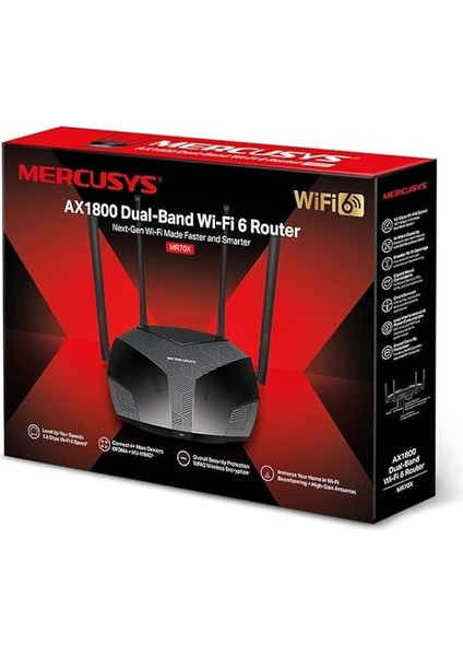 Mercusys MR70X, AX1800 Dual-Band Wifi 6 Router indirimleri