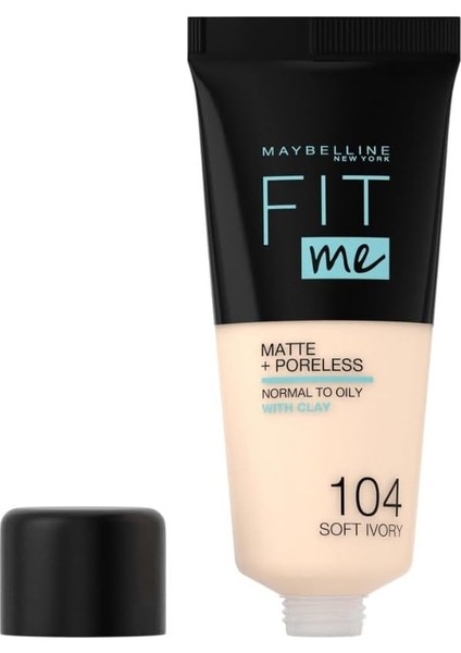 New York Fit Me Matte+Poreless Fondöten - 104 Soft Ivory (30 Ml)