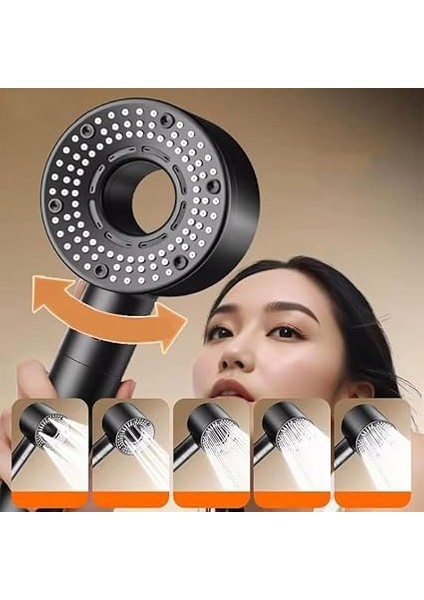 Home 5 Fonksiyonlu Duş Başlığı, Ayarlanabilir Turbo Duş, Yüksek Kaliteli Lüks Tazyik Ayarlı, Modern ve Şık Banyo Aksesuarı Handshower (Gri) modelleri