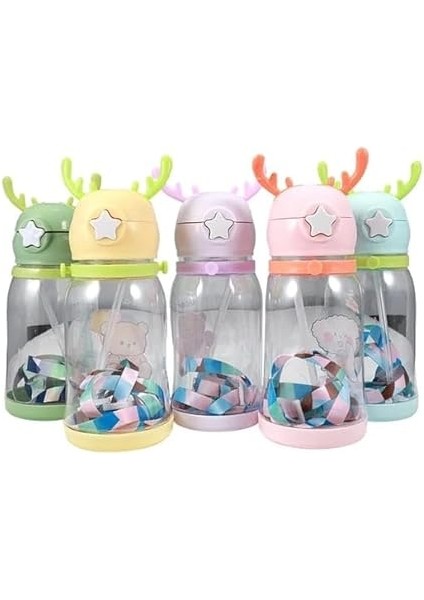 Home Geyik Boynuzlu Pipetli Su Matarası, 600 ml Su Şişesi, Çocuklar Için Eğlenceli ve Güvenli Içme Deneyimi, Bpa Içermeyen, Dayanıklı ve Renkli Suluk (Pembe) modelleri