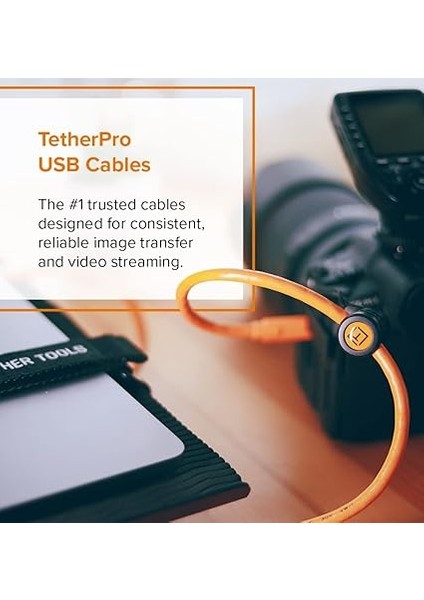 Tools Tetherpro Usb-C To Usb-C - Bağlantı Kablosu 15' (4.6m) Dslr Kamera ve Laptop, Turuncu fiyatları