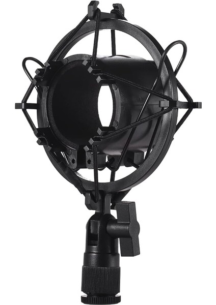 Univerdal Kondansatör Mikrofon Mikrofon Şok Mou Tutucu Braketi Plastik - Titreşim Çevrimiçi Yayın Stüdyosu Müziği Için Siyah