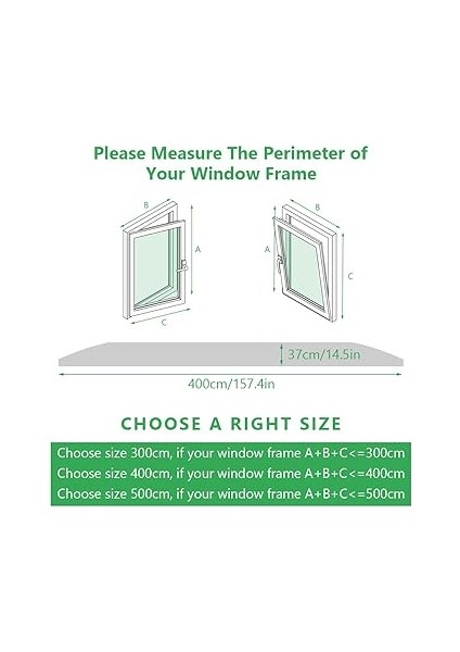 Klima Pencere Contası, 300 cm Taşınabilir Kit Tüm Mobil Klimalar Için Evrensel Pencere Conta, Çift Fermuarlı, Kolay Montajlı, Beyaz fiyatları