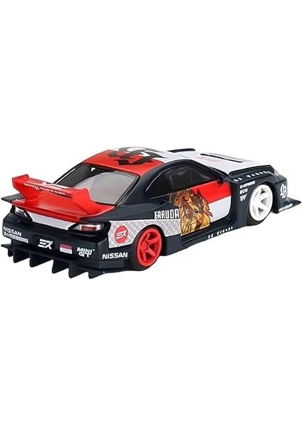 Miniatures Nissan Silvia S15 Lb Super Silhouette 1:64 Diecast Model Araba – Sağdan Direksiyon (Rhd), Beyaz/siyah Grafikler, Koleksiyonluk modelleri