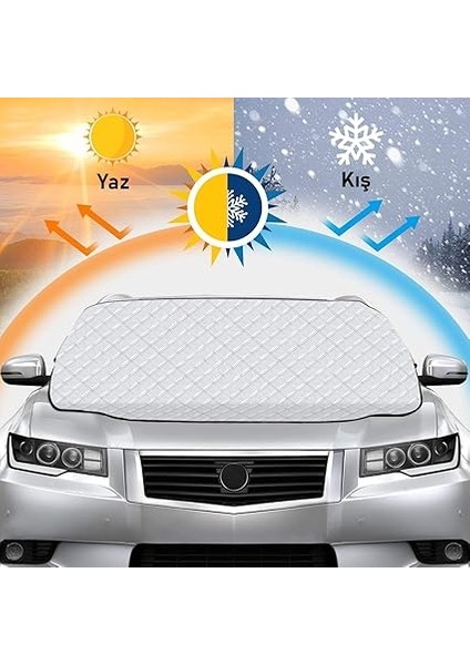 Araba Ön Cam Koruma Örtüsü, Termal Araç Güneşlik, Oto Buzlanma Önleyici, Cam Kar Örtüsü, Ağır Hizmet Oto Kar Örtüsü | Otomobil, Suv, Pickup Ön Cam Koruması | Araba Brandası - 155-125 cm -Gri fırsatları