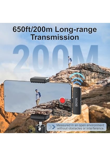 BY-V4U iPhone 15 Android Tip C Telefon Akıllı Telefon Için Kablosuz Yaka Mikrofonu Video Kaydı Podcast Röportaj Akışı Vlog Youtube modelleri