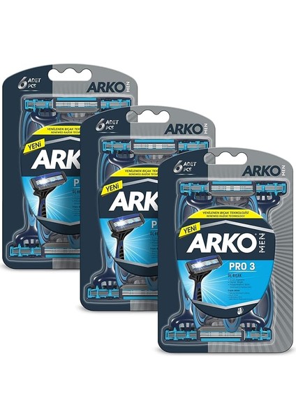 Men T3 18 Adet 3 Bıçaklı Tıraş Bıçağı