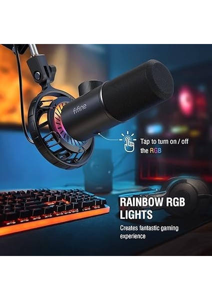 USB Oyun Mikrofonu, Pc Için Rgb Dinamik Mikrofonlar, Sessiz Düğmeli, Tak ve Çalıştır Kardioid Mikrofon, 16BIT/48KHZ ve 3,5 mm Kulaklık Jakı, Podcast, Akış Için - K658 fırsatları