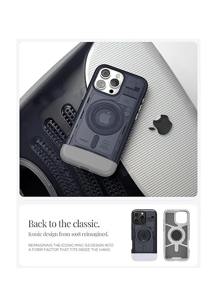iPhone 16 Pro Magsafe Kılıf Classic C1 Hava Kanalı Teknolojisi™ Askeri Sınıf Koruma Magfit Graphite iMac Tasarım Kapak - ACS08152 modelleri