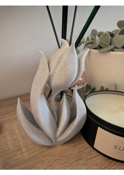 Lale Dekoru Mermer Desen Ev Dekorasyon Hediyelik Eşya