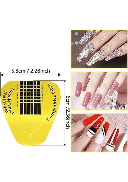 Lü Gold Protez Tırnak Şablon Alt Form modelleri