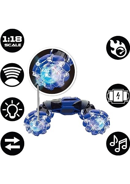 Extreme Crosslander, Off-Road Uzaktan Kumandalı Araba, 12 Km/saate Kadar, Işık Efektleri, Uzaktan ve Hareket Kontrol Bileziği Dahil, Müzik, Şarj Edilebilir, RC50 fırsatları