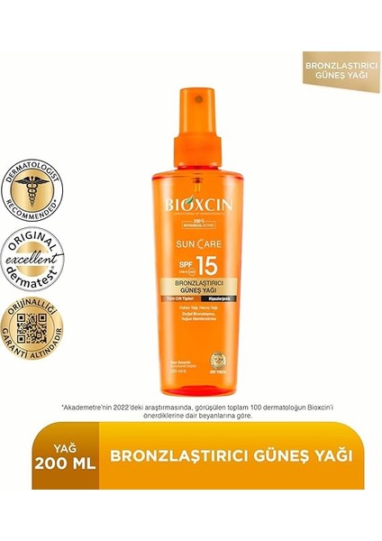 Sun Care Bronzlaştırıcı Yağ 200 ml 15 Spf fiyatları