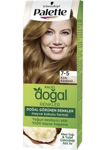 Kalıcı Doğal Renkler 7.5 Açık Karamel Saç Boyası