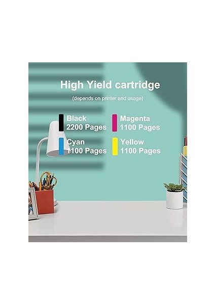 Workforce WF-3620 WF-3620 Için Epson 27 Xl Için Ogouguan 27XL Mürekkep Kartuşu Değiştirme WF-3640 WF-7110 WF-7210 WF-7610 WF-7620 WF-7715 WF-7720 (1 Siyah, 1 Camgöbeği, 1 Macenta, 1 Sarı) modelleri