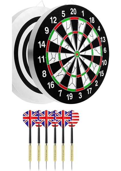 Boy Dart Tahtası Seti 18 Inç Profesyonel Dart Seti + 6 Adet Dart Oku 18GR fiyatları