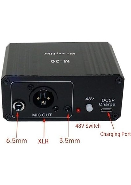 Mic Preampifier Dengeli Siyah Metal Yapısı 22DB Kazanç Şarj Edilebilir Li Iyon Pil Mikrofonu Preamp Stüdyo Kaydı 48V Xlr Çıkışı Düşük Gürültü fırsatları