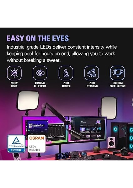 Key Light Yayın&amp;stüdyo Işığı, 2800 Lümen, Ayarlanabilir Sıcaklık ve Parlaklık Seviyesi (10GAK9901) fiyatları