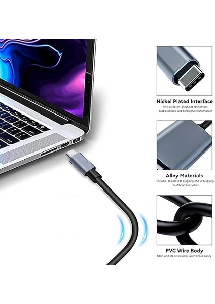 HDMI Çevirici Usb-C HDMI 4K 30Hz 200CM Adaptör USB C H-Dmı Uyumlu Thunderbolt Type-C To 2 Metre Kablo Uzunluğu ZR853 fiyatları