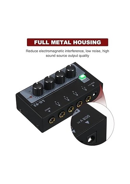 Kulaklık Amplifikatörü Mikser 4 Kanal Mono/stereo Metal Stereo Kulaklık Amfileri Ses Amplifikatörü Dengeli Kulaklık Çıkışı Ses Girişi Mini Kulaklık Ayırıcı fiyatları