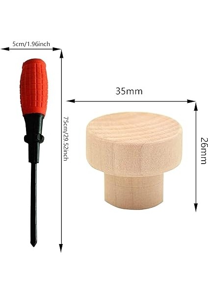 12'li Paket Ahşap Mobilya Topuzu, Kapı Çekmece Kulpları, Dolaplar ve Çekmeceler Için Topuzlar, Vidalı Dolap Topuzu, Şifonyer, Mobilya Için Ahşap Topuzlar, 35 x 26 mm - A fırsatları