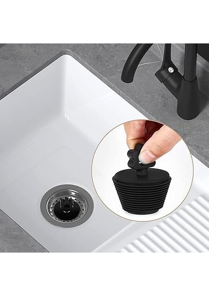 Paket Evrensel Küvet Tıkacı, Silikon Küvet Tıpası, Mutfak Küvet Lavabo Giderleri Için Küvet Gider Tıkacı (Siyah) indirimleri