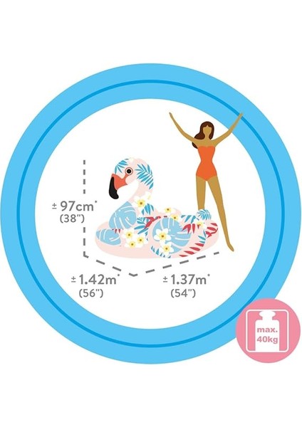 - Şişirilebilir Tropik Flamingo, 142 x 137 x 97 cm modelleri