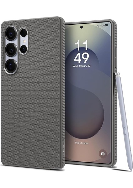 Galaxy S25 Ultra Ince Kılıf Liquid Air Hava Kanalı Teknolojisi™ Askeri Sınıf Koruma Granite Gray Dokulu Yüzey Kapak - ACS08954