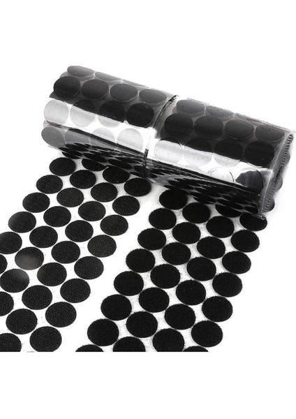 Magnet 25 Adet Arkası Yapışkanlı Yuvarlak Cırt Cırtlı Bant - Kaliteli Cırt Bant - Çap 1,5cm Cırt Cırt Band