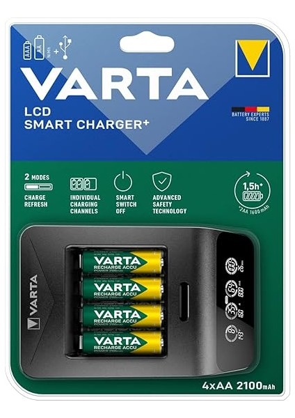 Akü Şarj Cihazı, 4 x Aa 2100 Mah Dahil, Şarj Edilebilir Aa/aaa, LCD Smart Charger+ Için, Tek Yuvalı Şarj, 2 Mod: Şarj, Tazeleme fiyatları