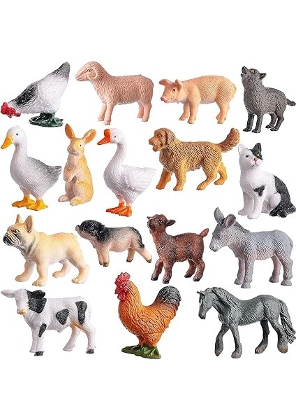 Mini Hayvan Figürleri, 16 Adet Gerçekçi Çiftlik Hayvanları Oyuncak Kek Toppers Için, Eğitici Oyuncaklar, Doğum Günü Partisi Hediyesi Çocuklar Için Bebekler Için Hediye fiyatları