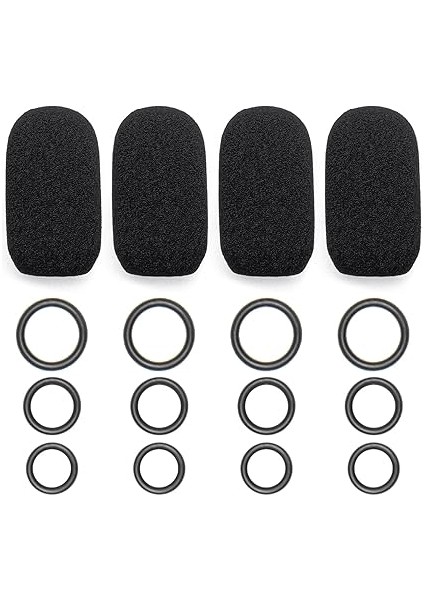 Blueparrott B250 B350 B450 B550 B550 C400 S450 Gürültü Önleyici Kulaklık Mikrofonu + 3 Boyutta 12 O-Halka ile Uyumlu 4'lü Paket Mikrofon Köpüğü Kapakları - Çeşitli Mikrofon Boyutları Için Ön indirimleri