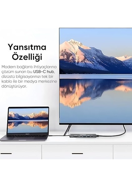 Macbook ile Uyumlu Usb-C Hub Çoklayıcı Hdmı/sd Card/micro Sd/usb 2.0/usb 3.0/usb-C/pd 100WATT / Bağlantı Port USB Çoklayıcı Adaptör (7-In -1 Multi Hub Hdmı) fiyatları