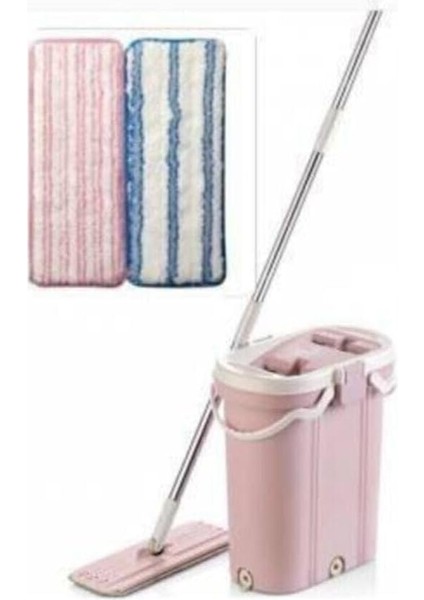 Set Premium Mop Temizlik Seti Temizlik Kova Seti + 2 Yedek Bez