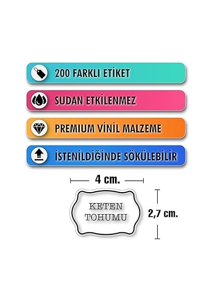 200 Adet Şeffaf Baharatlık Etiketi Kavanoz Sticker Seti - Suya Dayanıklı Erzak Bakliyat Saklama Kabı Mutfak Düzenleyici Kendinden Yapışkanlı Suya Dayanıklı Sökülebilir Vinil Çıkartma (Şeffaf) fiyatları