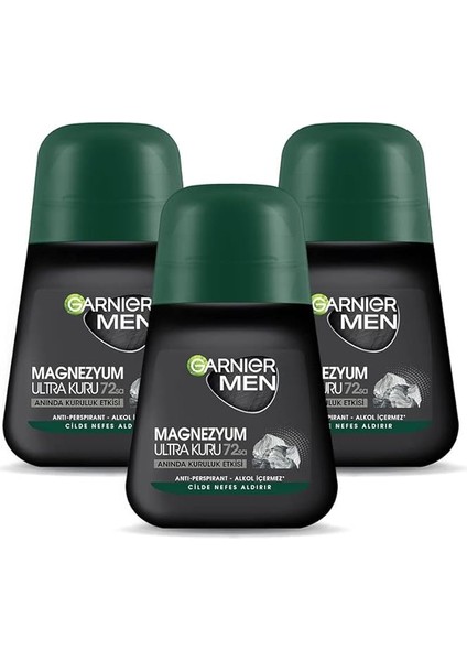 3'lü Men Magnezyum Ultra Kuru Roll-On Deodorant Seti
