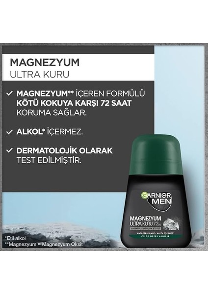 3'lü Men Magnezyum Ultra Kuru Roll-On Deodorant Seti modelleri