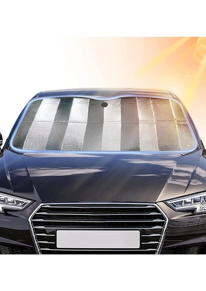 Araba Ön Cam Güneşlik Araç Oto Güneşlik Güneş Koruyucu Katlanabilir Vantuslu Araba Perdesi Önleyici