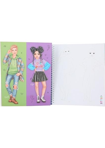 12447 Create Your Topmodel – Boyama Kitabı Seti, 40 Sayfa, Moda Kıyafetler Tasarlamak Için fırsatları