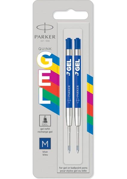 Jel Kalem Refill, Plastik Gövde, 2'li Blister, M Uç, Mavi