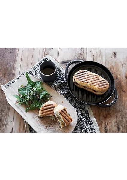 Grill Pans Çift Kulplu Döküm Izgara Tava, Gri fırsatları