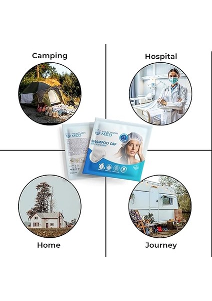 Su Kullanmadan Saç Temizleme Şampuan Bonesi (3'lü Set), Durulama Gerektirmeyez fırsatları